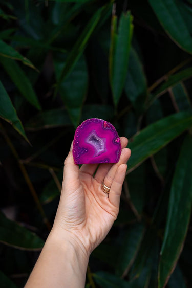 Pink Agate Cave with Druzy